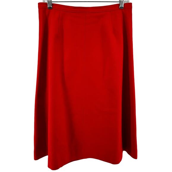 Vintage Pendleton 100% Wool Skirt 1950s Knee Length Flat Front Zip Close Red 16 - Picture 1 of 3